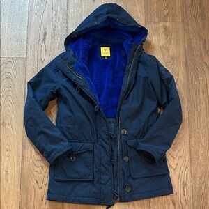 Prince & Fox Navy Hooded Jacket with Blue Lining